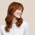 copper blond hair color on a young natural model