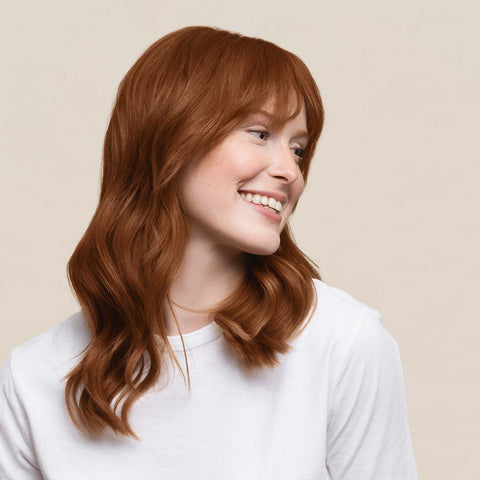 copper blond hair color on a young natural model