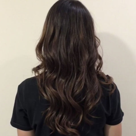 dark brown hair color result from a naturigin customer